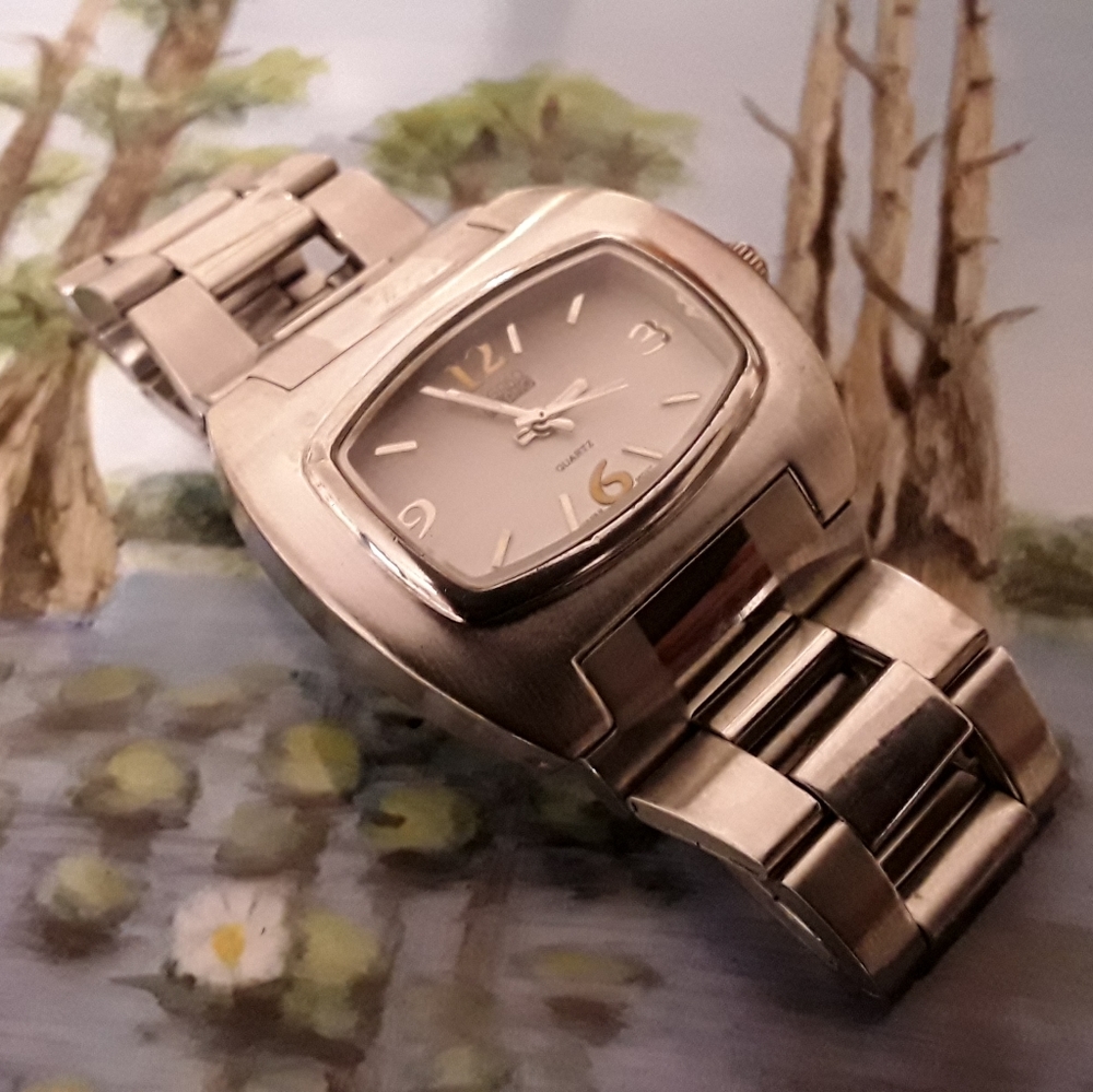 NEW WITHOUT TAGS MEN”S FIGARO MILANO STAINLESS STEEL QUARTS WATCH - Picture 2 of 12